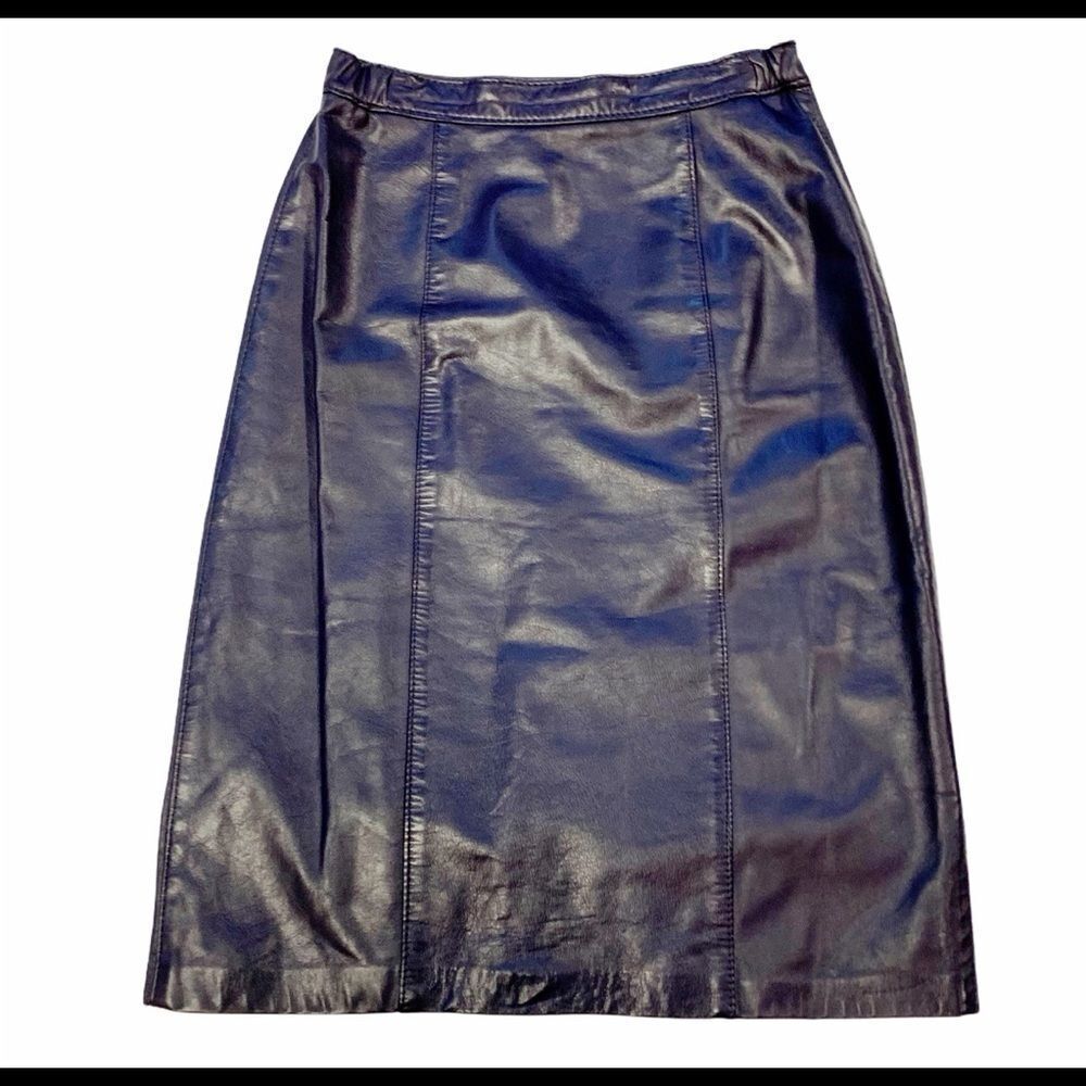 IMPROMPTU vintage deep purple leather skirt size 2